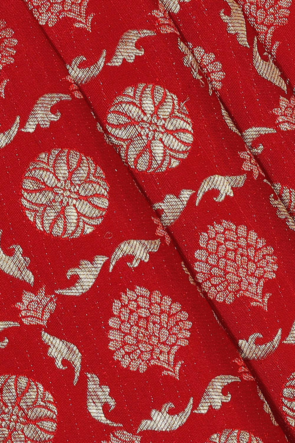 Image of Kanchipattu Red Brocade Saree